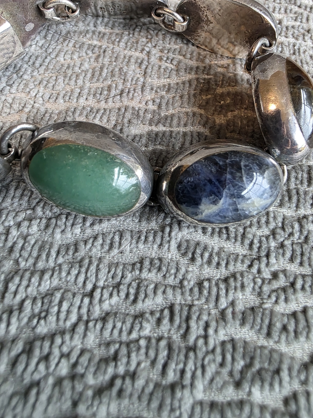 Vintage Sterling Silver Inlay Multi Gemstone Bracelet Taxco Mexico 925 - Picture 4 of 16